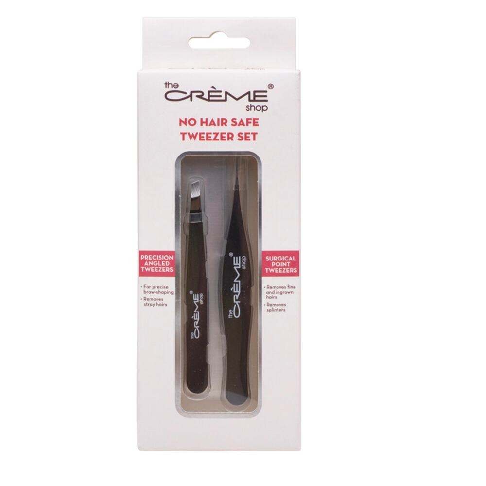 THE CREME SHOP NO HAIR SAFE TWEEZER SET*2 Types of Tweezers*New in box